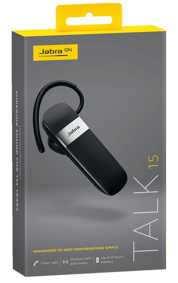 Jabra Black Talk 15 Bluetooth Headset - 100-92200900-02 & 286447