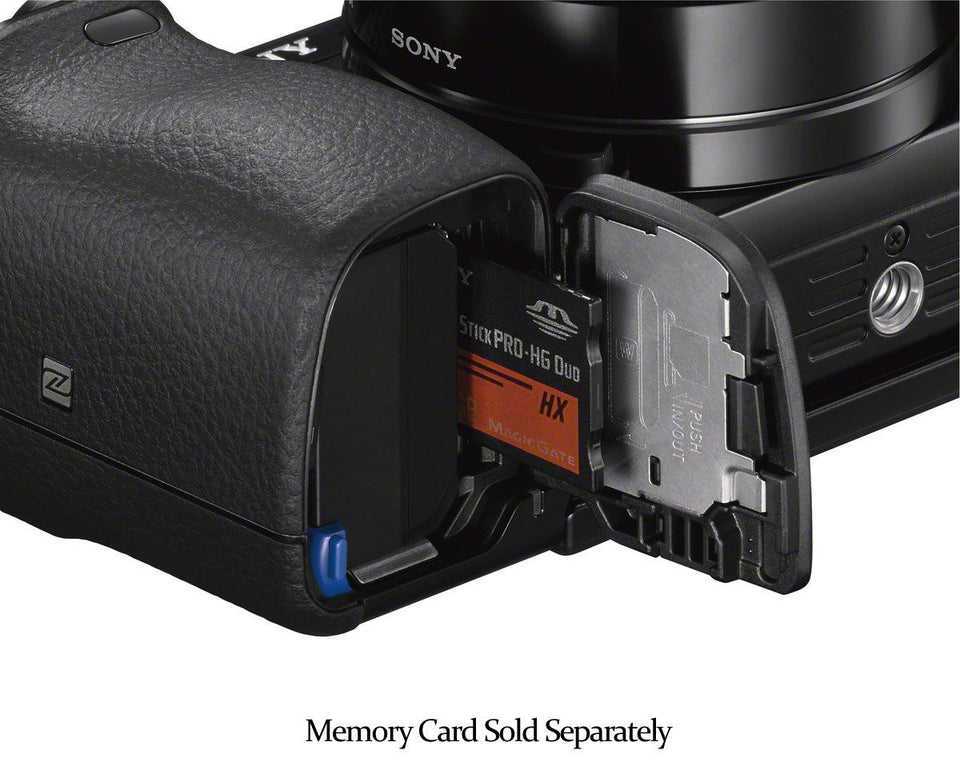 Sony Alpha A6000 24.3 Megapixel Black Mirrorless Digital Camera With 16-50mm Lens - ILCE-6000L/B