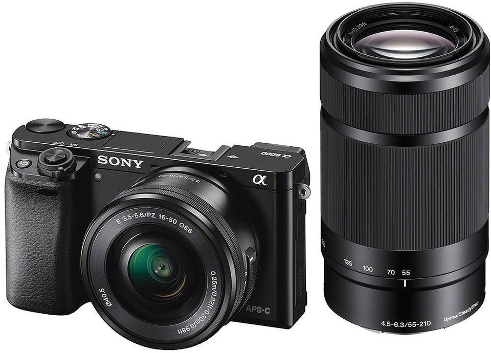 Sony Alpha a6000 Mirrorless Digital Camera With 16-50mm And 55-210mm Lens Kit - ILCE-6000Y/B