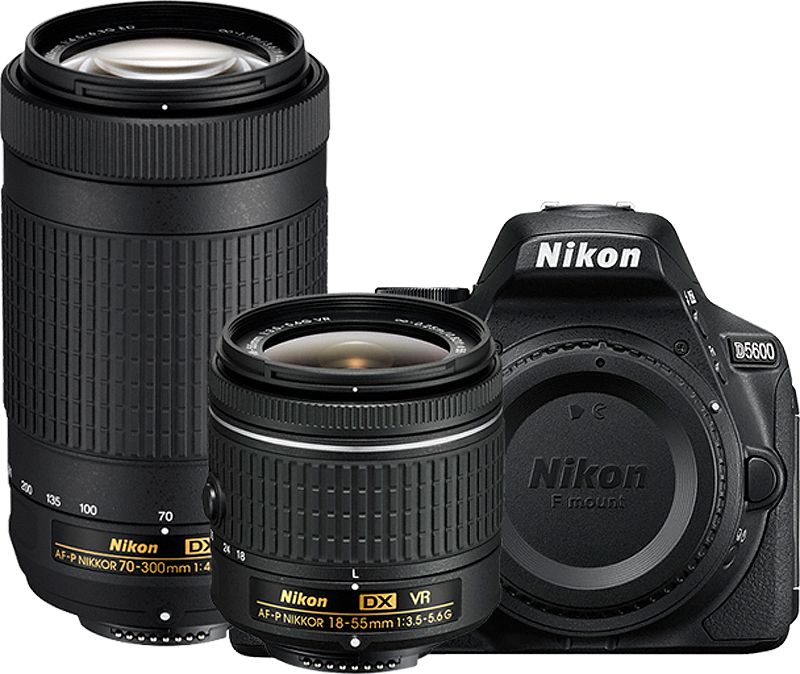 Nikon D5600 Black Digital SLR Camera Two Lens Kit - 1580