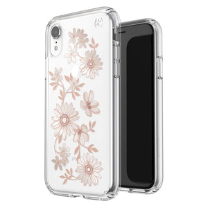 Speck Presidio Clear + Print Fairytale Floral Peach Gold iPhone XR Case - 117069-7278
