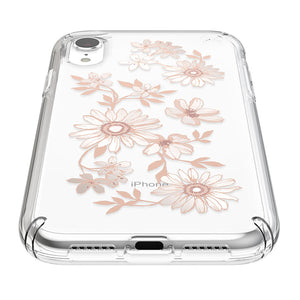 Speck Presidio Clear + Print Fairytale Floral Peach Gold iPhone XR Case - 117069-7278