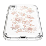 Speck Presidio Clear + Print Fairytale Floral Peach Gold iPhone XR Case - 117069-7278