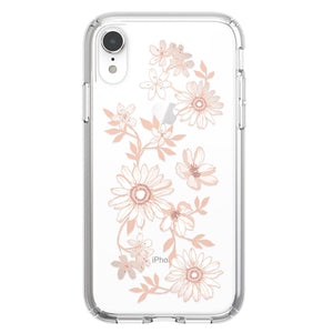 Speck Presidio Clear + Print Fairytale Floral Peach Gold iPhone XR Case - 117069-7278