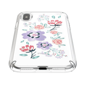 Speck Presidio Clear + Print Canopy Floral Lavender iPhone XS / X Case - 117131-7554