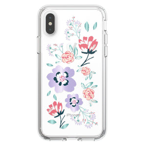 Speck Presidio Clear + Print Canopy Floral Lavender iPhone XS / X Case - 117131-7554