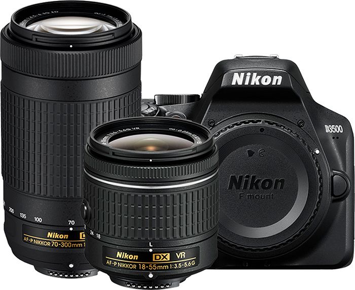 Nikon D3500 Black Digital SLR Camera With Two Lens Kit - 1588