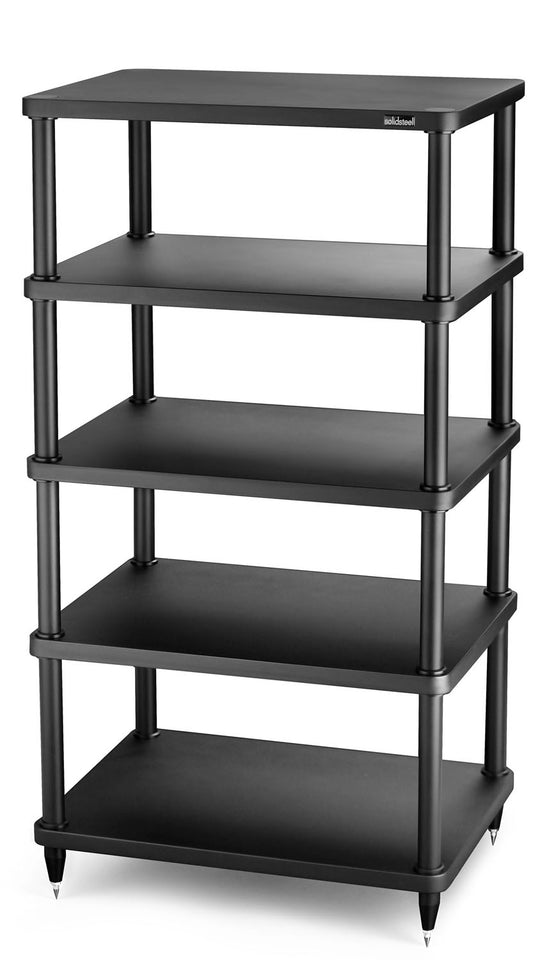 Solidsteel Black S3 Series 5 Shelf Audio Rack - S3-5BK