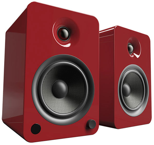 Kanto YU6 Powered Gloss Red Bookshelf Speakers - YU6GR