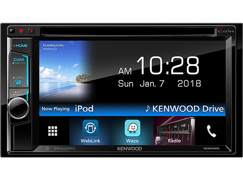 Kenwood eXcelon Double DIN Monitor In-Dash Bluetooth DVD Receiver - DDX-595