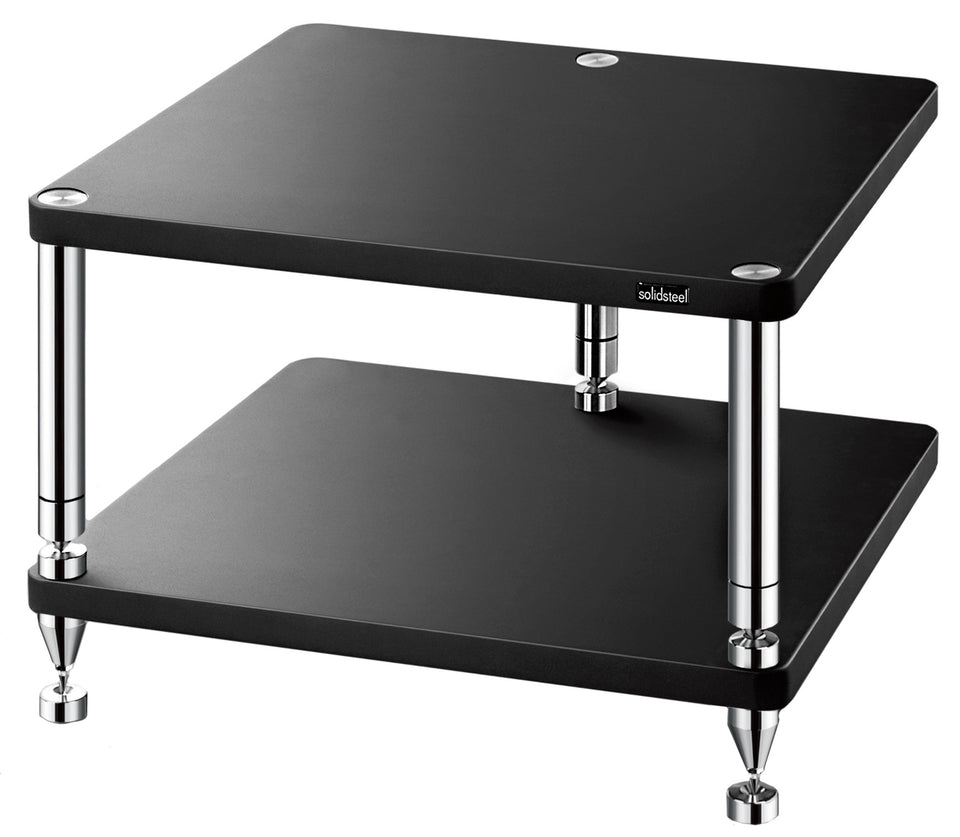 Solidsteel Black HJ 2 Shelf Audio Rack - HJ-2BK
