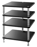 Solidsteel Black HJ 4 Shelf Audio Rack - HJ-4BK