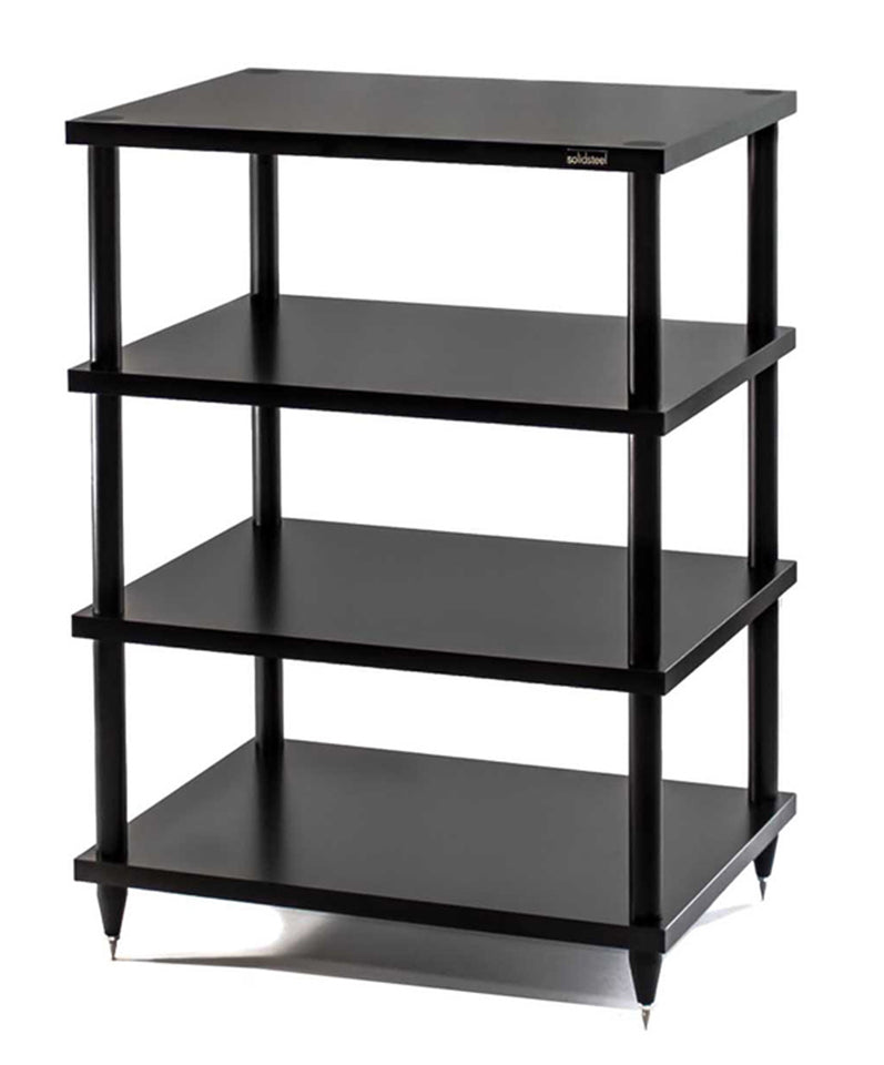 Solidsteel Black S2 Series 4 Shelf Audio Rack - S2-4BK