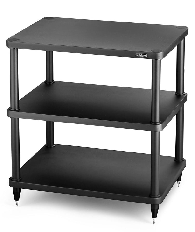 Solidsteel Black S3 Series 3 Shelf Audio Rack - S3-3BK
