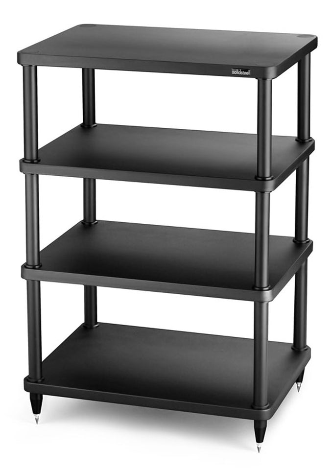 Solidsteel Black S3 Series 4 Shelf Audio Rack - S3-4BK