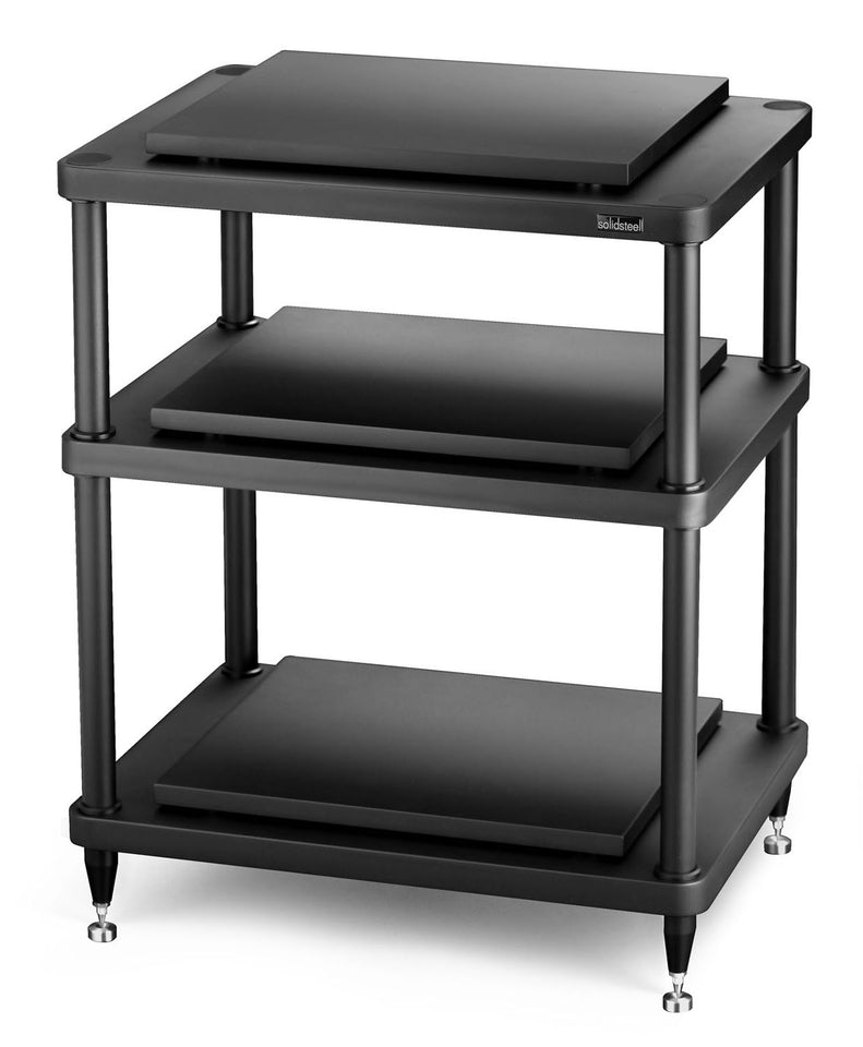 Solidsteel Black S5 Series 3 Shelf Audio Rack - S5-3BK