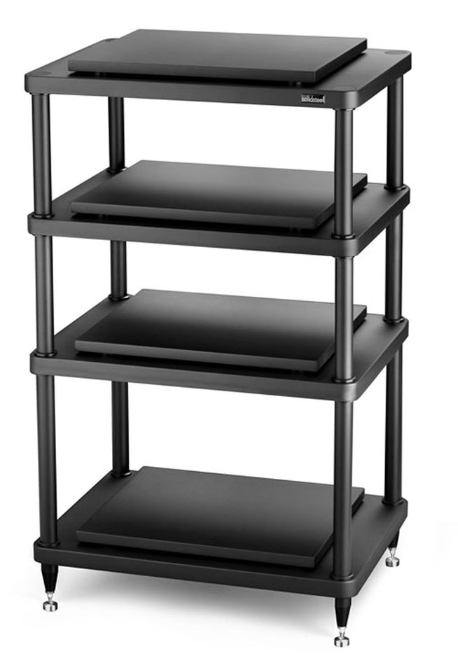 Solidsteel Black S5 Series 4 Shelf Audio Rack - S5-4BK