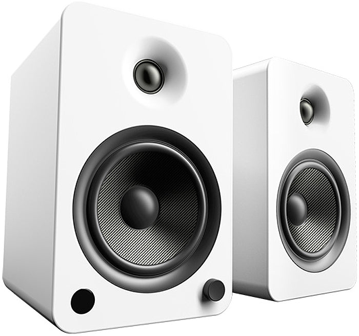 Kanto YU6 Powered Matte White Bookshelf Speakers - YU6MW