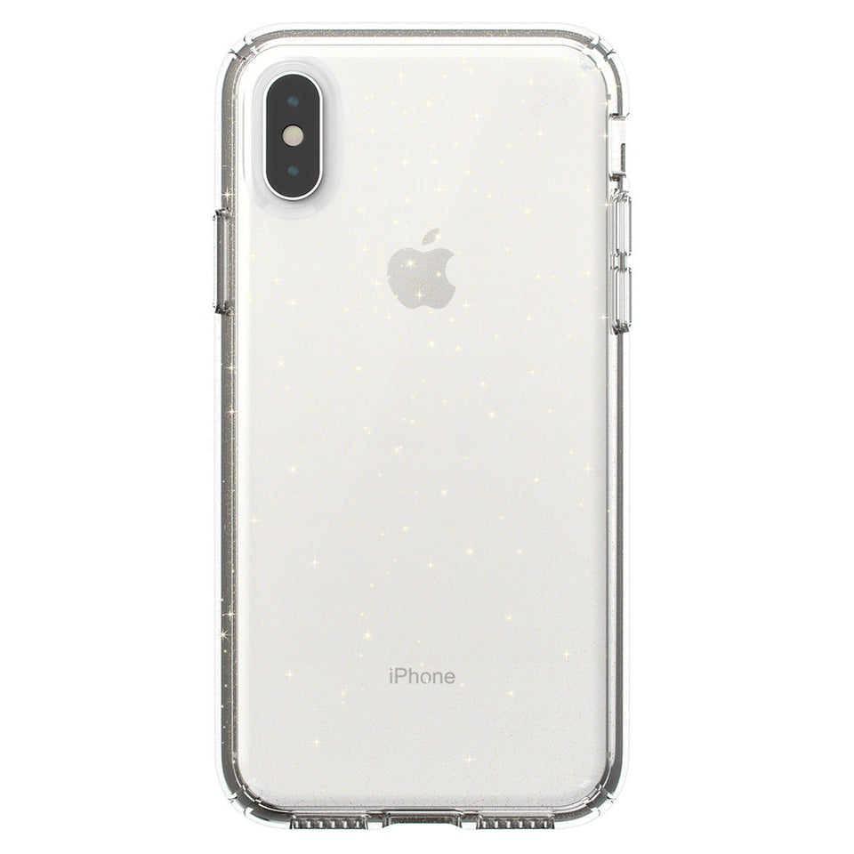 Speck Presidio Clear + Glitter Clear Gold iPhone XS / X Case - 117130-5636