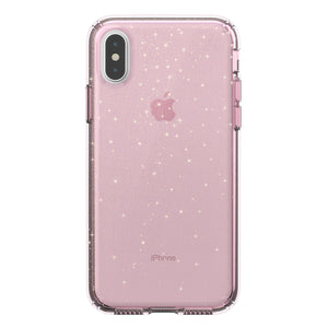 Speck Presidio Clear + Glitter Bella Pink With Gold Glitter iPhone XS / X Case - 117130-6603