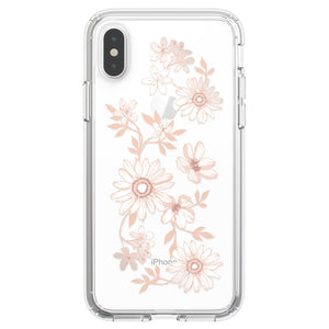 Speck Presidio Clear + Print Fairytale Floral Peach Gold iPhone XS / X Case - 117131-7278